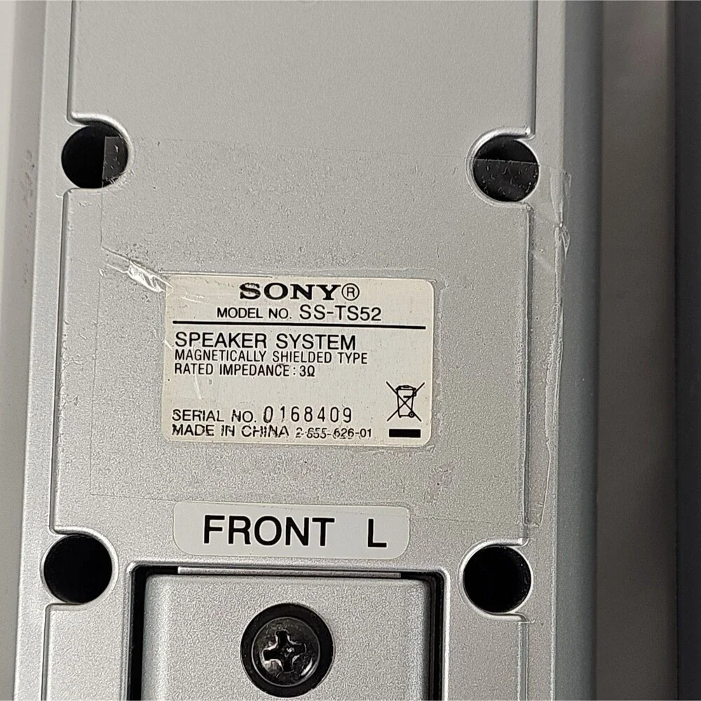 Sony SS-TS52 Front L R Home Theater Speakers Pair 3 Ohm Tested Working